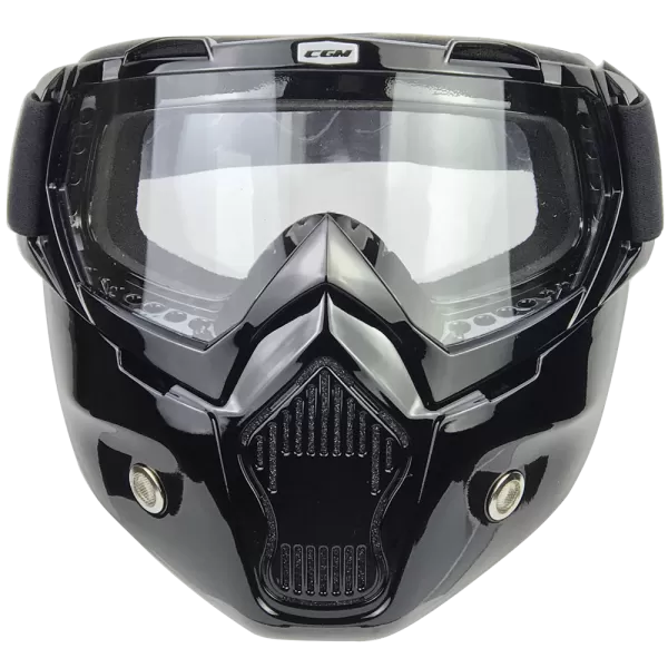 MASCHERA CASCO CGM OLDSTYLE NERO LENTE TRASPARENTE