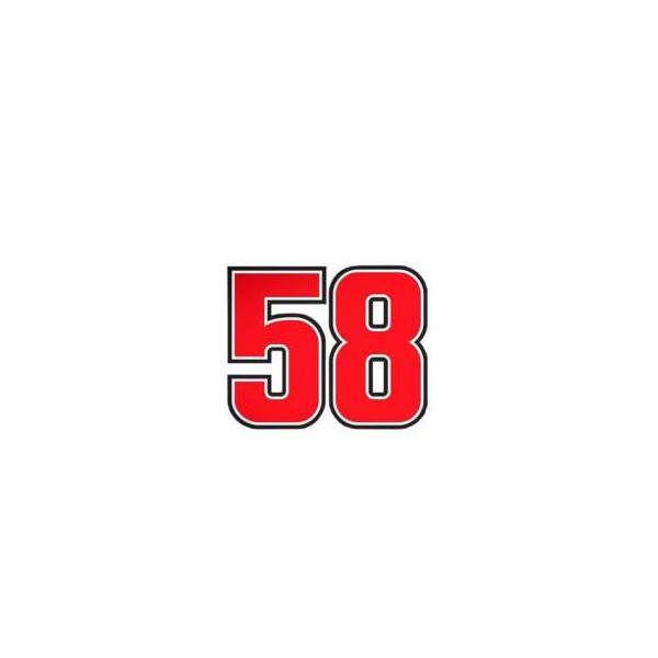 ADESIVO 58 SIC SIMONCELLI GARA 1 DIMENSIONI : 11 x 7