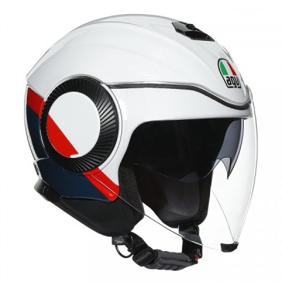 CASCO JET AGV ORBYT MULTI BLOCK PEARL- EBONY- RED FLUO 011 214821A2L00 1