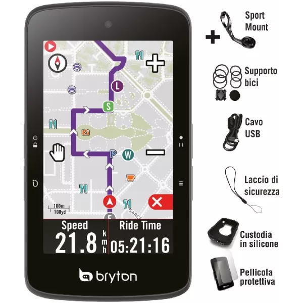 GPS BRYTON RIDER S800E CON SUPPORTO FRONTALE IN ALLUMINIO