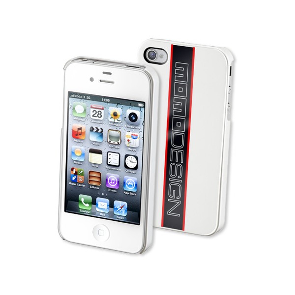 COVER RACING BIANCA PERLATA MOMO DESIGN  PER IPHONE4S-4