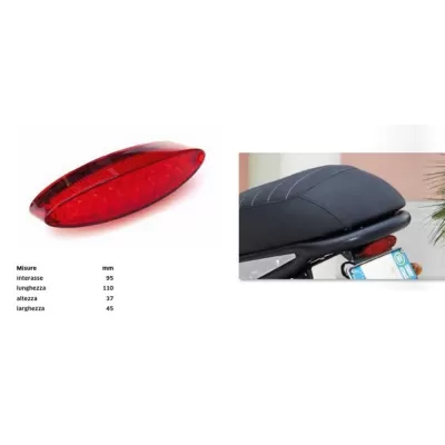 FANALE MOTO FAR POSTERIORE LENTE ROSSA 7586 2